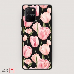 Матовый силиконовый чехол Весенние тюльпаны на Samsung Galaxy S10 Lite