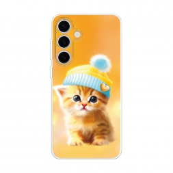 Силиконовый чехол Рыжий котёнок в шапочке на Samsung Galaxy S25 FE
