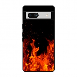 Матовый силиконовый чехол Все в огне на Google Pixel 7a