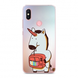 Силиконовый чехол Единорог и телевизор на Xiaomi Redmi S2 (Redmi Y2)