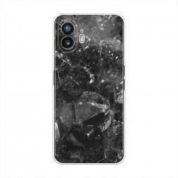 Силиконовый чехол Чёрный кристалл текстура на Nothing Phone 2