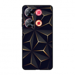 Матовый силиконовый чехол Черные полигоны на Itel P65