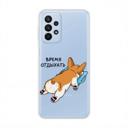 Силиконовый чехол Корги отдыхает на Samsung Galaxy A23