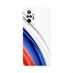 Soft touch белый Флаг России уголок на Xiaomi Redmi Note 10 Pro