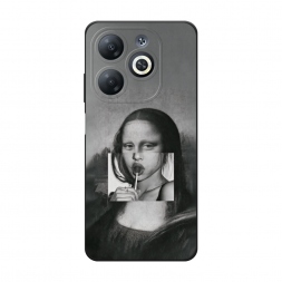 Матовый силиконовый чехол Mona Lisa sucking lollipop на Infinix Smart 8 HD