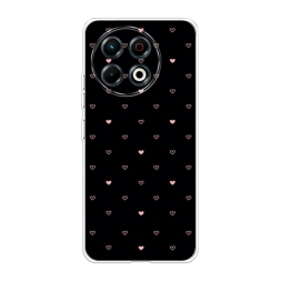Силиконовый чехол Черный фон и сердечки на Tecno Spark 30 Pro
