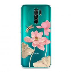 Силиконовый чехол Розовые лотосы на Xiaomi Redmi 9