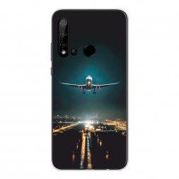 Силиконовый чехол Самолет в ночном небе на Huawei Nova 5i