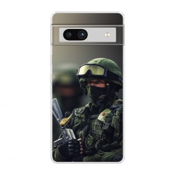 Силиконовый чехол Солдат на Google Pixel 7a