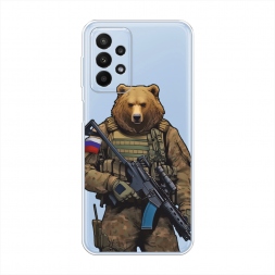 Силиконовый чехол Медведь с автоматом на Samsung Galaxy A23