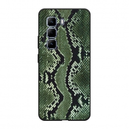 Матовый силиконовый чехол Кожа зелёной змеи на Infinix Hot 50 Pro