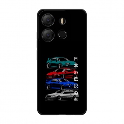 Матовый силиконовый чехол JDM Legend cars на Tecno Pop 7