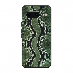 Матовый силиконовый чехол Кожа зелёной змеи на Google Pixel 8