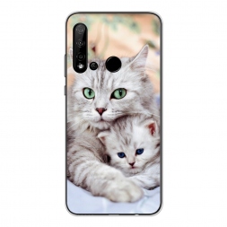 Силиконовый чехол Кошка и котёнок на Huawei Nova 5i