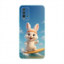 Силиконовый чехол Зайка на сёрфе на Xiaomi Redmi 9T