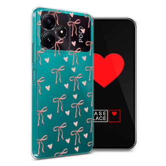 Силиконовый чехол Бантики и сердечки на Poco M6 Pro 5G