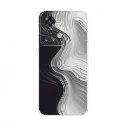 Силиконовый чехол Чёрно-белые волны на OnePlus Nord 2T
