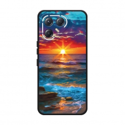 Матовый силиконовый чехол Море на фоне заката на Tecno Pova 7 Ultra