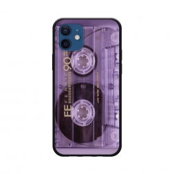 Матовый силиконовый чехол Кассета фото на iPhone 12