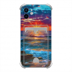 Море на фоне заката на iPhone 12