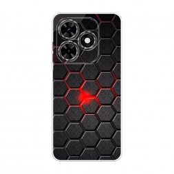 Силиконовый чехол Соты красные на Tecno Spark Go 2024