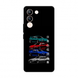 Матовый силиконовый чехол JDM Legend cars на Vivo V29e 5G
