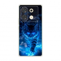 Силиконовый чехол Синий кот на Infinix Zero 30 5G