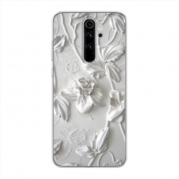 Силиконовый чехол Гипсовые цветы на Xiaomi Redmi Note 8 Pro