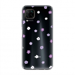 Силиконовый чехол Фиолетовые цветочки рисунок на Huawei Nova 7i