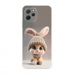 Силиконовый чехол Крольчонок в вязаной шапке на HuaweI Nova Y61
