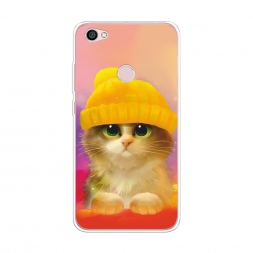 Силиконовый чехол Котенок в желтой шапке на Xiaomi Redmi Note 5A Prime