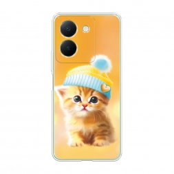 Силиконовый чехол Рыжий котёнок в шапочке на Vivo Y27S