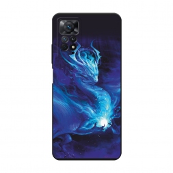Матовый силиконовый чехол Лунный дракон на Xiaomi Redmi Note 11E Pro