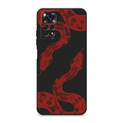 Матовый силиконовый чехол Силуэты змей 3 на Xiaomi Redmi Note 11 4G Global