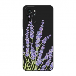 Матовый силиконовый чехол Лавандовые стебли на Xiaomi Redmi Note 10
