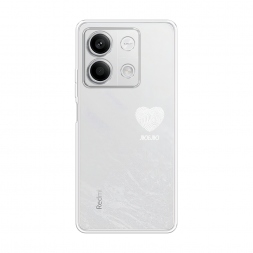 Силиконовый чехол Отпечаток сердца белый на Xiaomi Redmi Note 13 5G