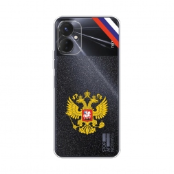 Силиконовый чехол Герб РФ и лента на Tecno Spark 9 Pro