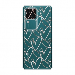 Силиконовый чехол Узор из сердечек на Vivo V30