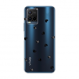 Силиконовый чехол Сердца на Vivo Y21e