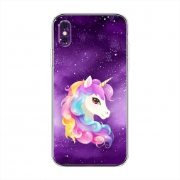 Силиконовый чехол Кудрявый единорог на iPhone XS Max (10S Max)