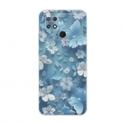 Силиконовый чехол Голубые глазурные цветы на Xiaomi Poco C40