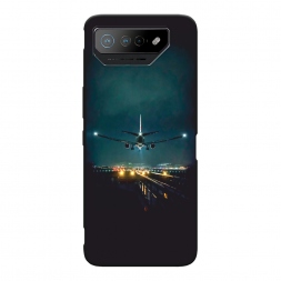 Матовый силиконовый чехол Ночной рейс на Asus ROG Phone 7