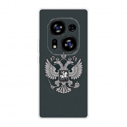 Силиконовый чехол Герб России серый на Tecno Phantom X2