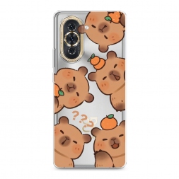 Силиконовый чехол Мультяшные капибары 2 на Huawei Nova 10