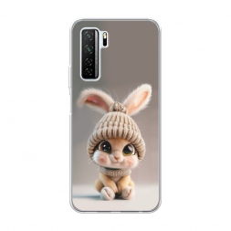 Силиконовый чехол Крольчонок в вязаной шапке на Huawei P40 lite 5G