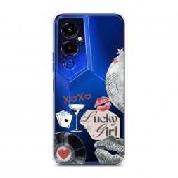Силиконовый чехол xoxo lucky girl 2 на Tecno Pova 4 pro