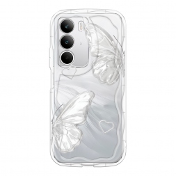 Волнистый чехол white butterflies 2 на Realme C71