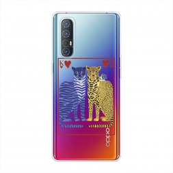 Силиконовый чехол Леопард и тигр 2 на Oppo Reno 3 Pro