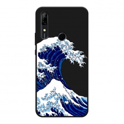 Матовый силиконовый чехол Волна в Канагаве на Huawei P Smart Z