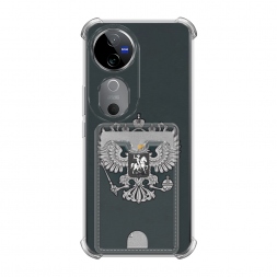 Карман Герб России серый на Vivo V40